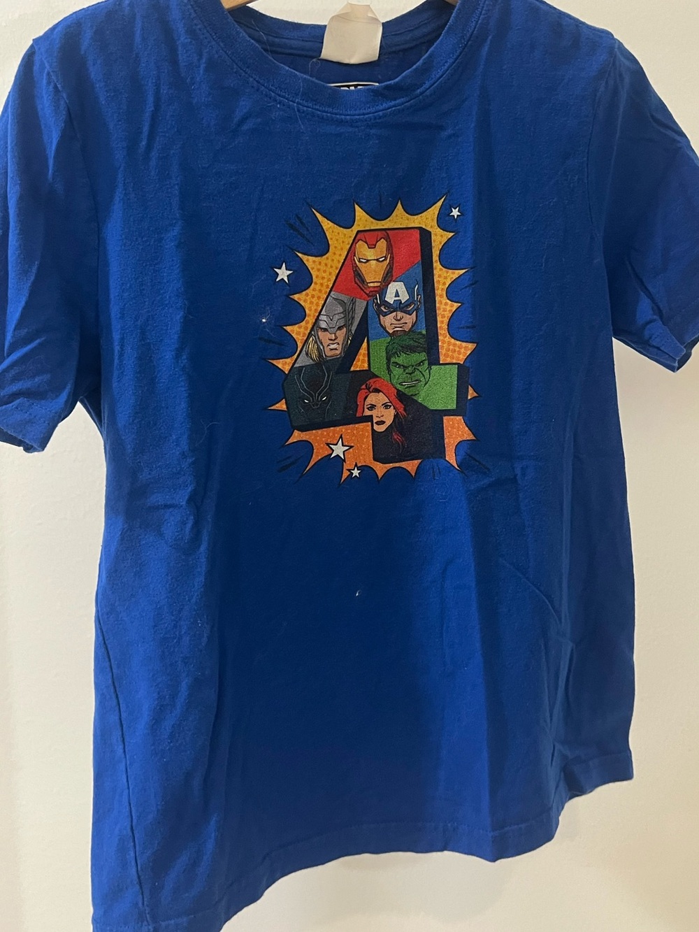 Marvel Royal Blue Avengers Graphic Tee with Number 4